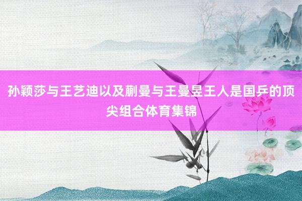 孙颖莎与王艺迪以及蒯曼与王曼昱王人是国乒的顶尖组合体育集锦