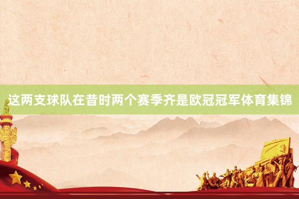 这两支球队在昔时两个赛季齐是欧冠冠军体育集锦
